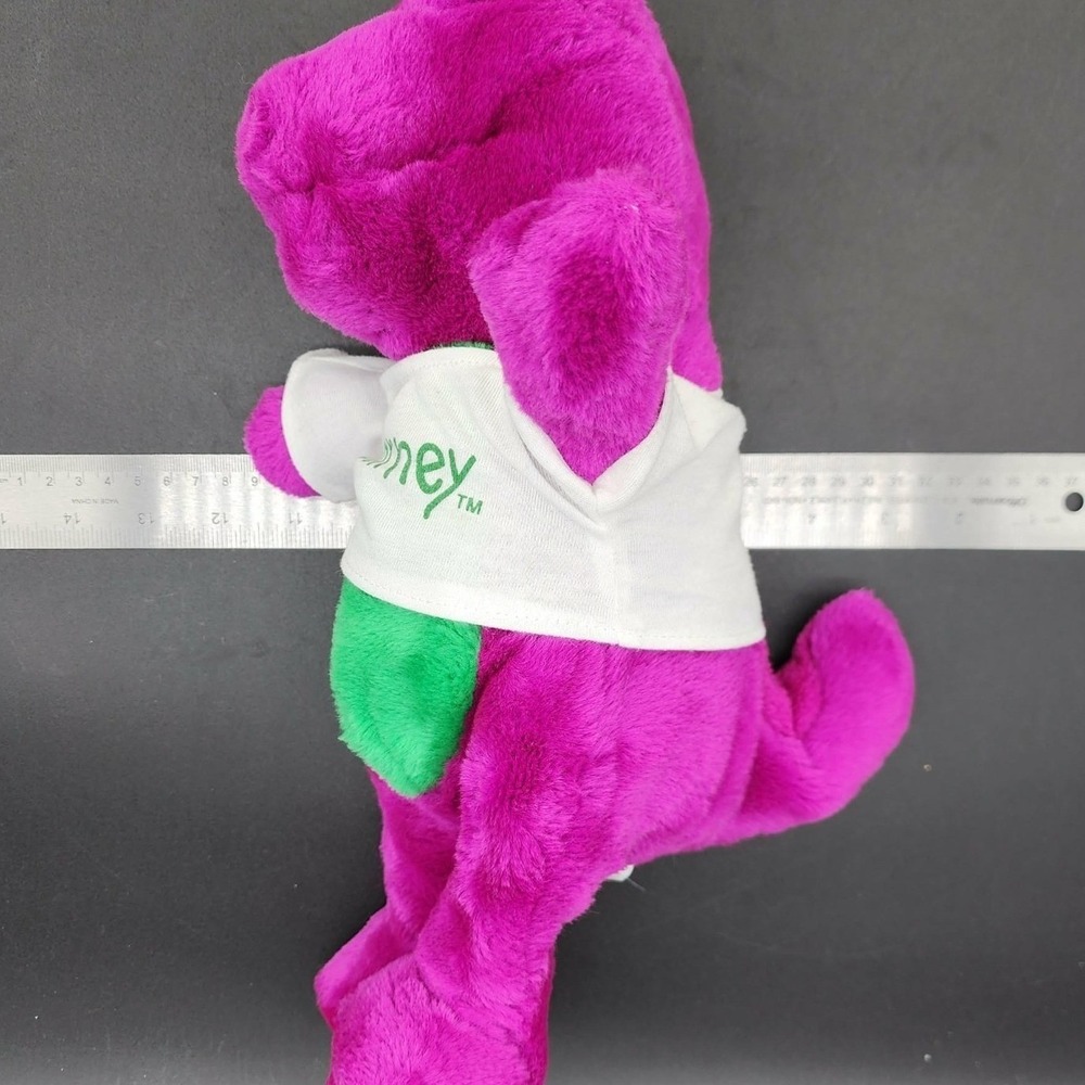 Barney 1992 Plush Purple Dinosaur White Shirt Vintage 90s Toy Lyons Group 11" - Picture 9 of 14